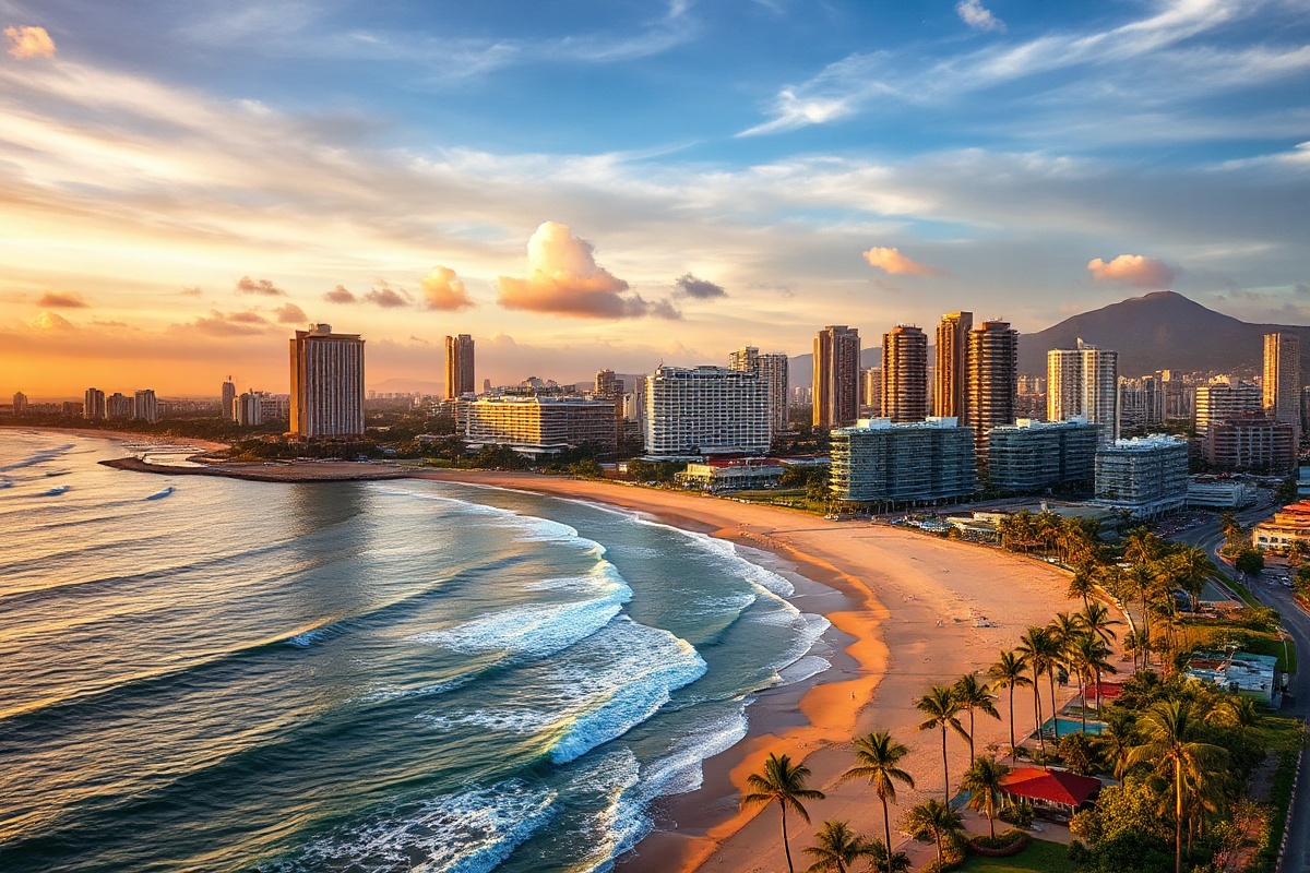 Durban skyline at golden hour