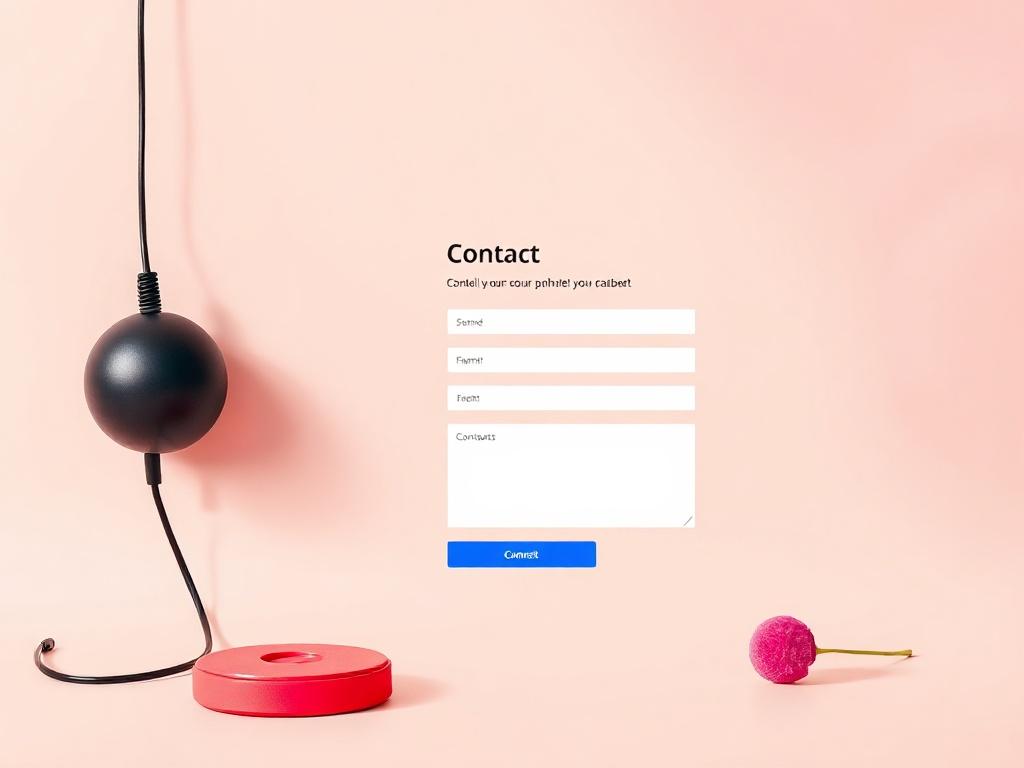 A clean, user-friendly contact page with a simple form layout. The background should be light and inviting, with vibrant accents that align with the music theme, ensuring easy navigation for users seeking to connect with the label.