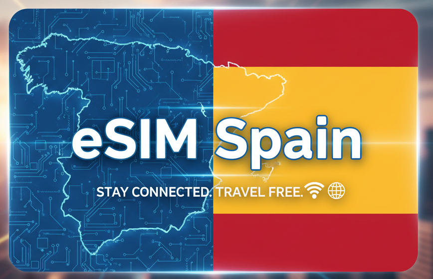 stay connected in Spain with fast, affordable eSim data plans. Instantant Activation, no roaming fees, and reliable coverage across Spain. Buy your online Spain eSim online in minutes