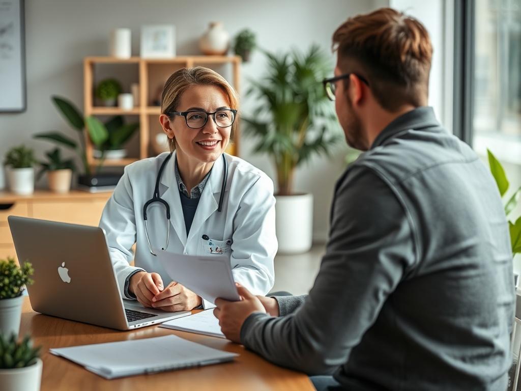 A hyper realistic close up shot of a healthcare consultant