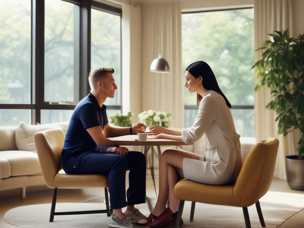 A serene setting featuring a beautiful woman engaging with a