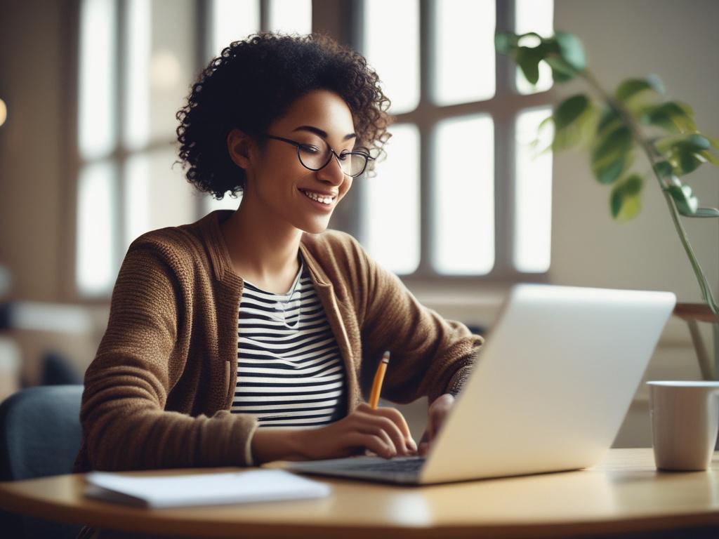 A close up image of a customer happily filling out
