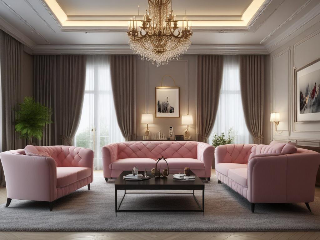 An elegant escort sitting on a plush sofa, engaging in