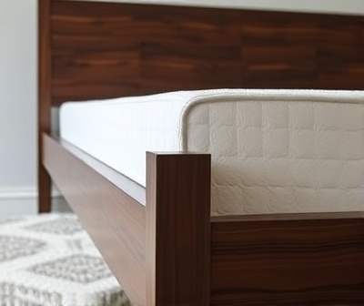 Article Sven Walnut Queen Bed Frame with Mattress