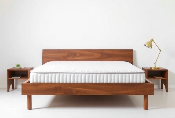Article Sven Walnut Queen Bed Frame with Mattress
