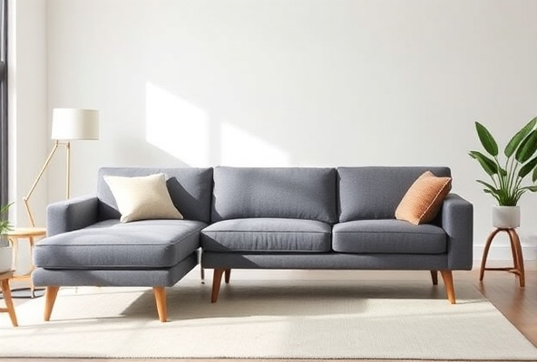 West Elm Mid-Century Sectional Sofa - Gray