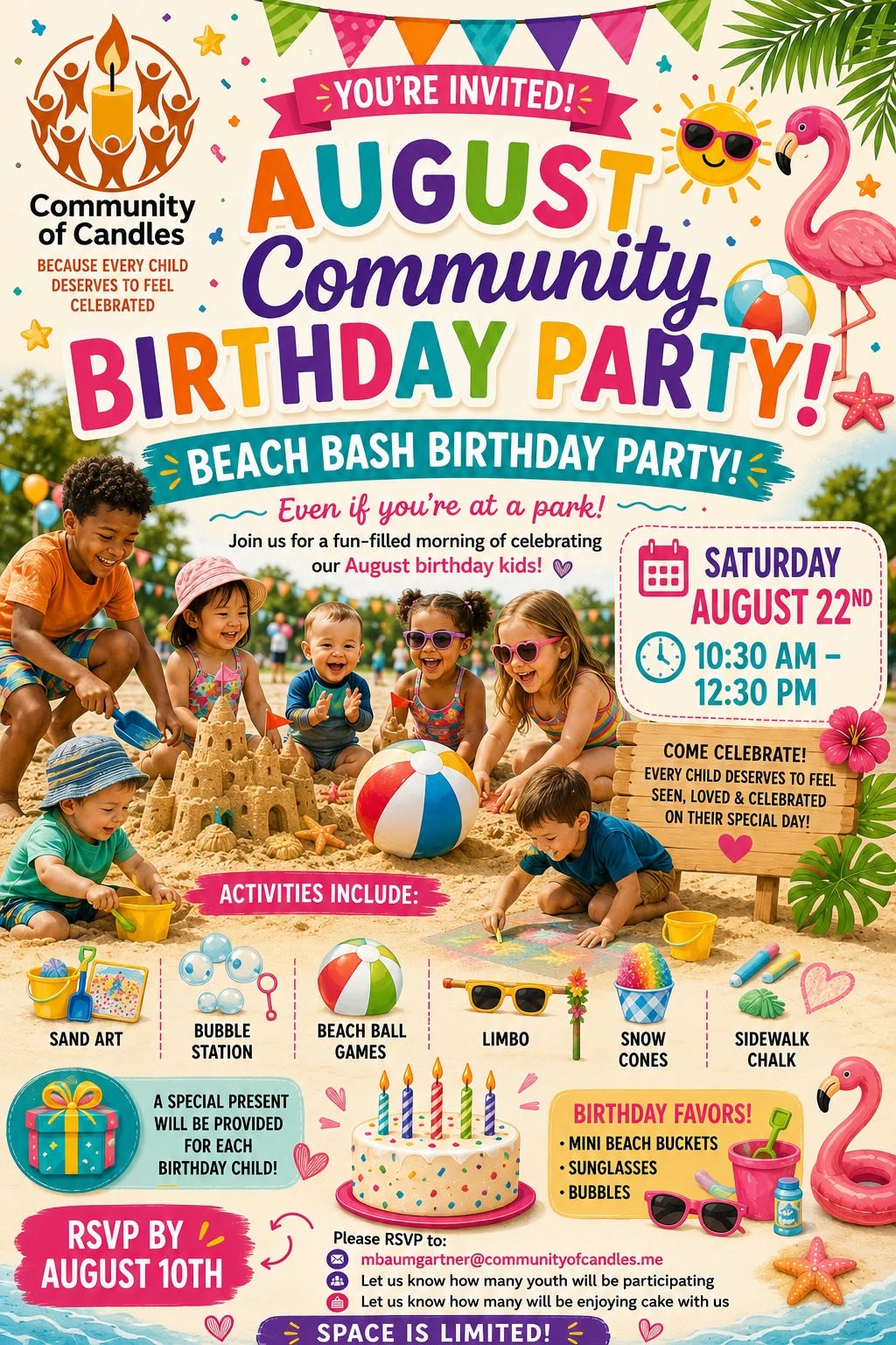Community celebrating together at birthday party