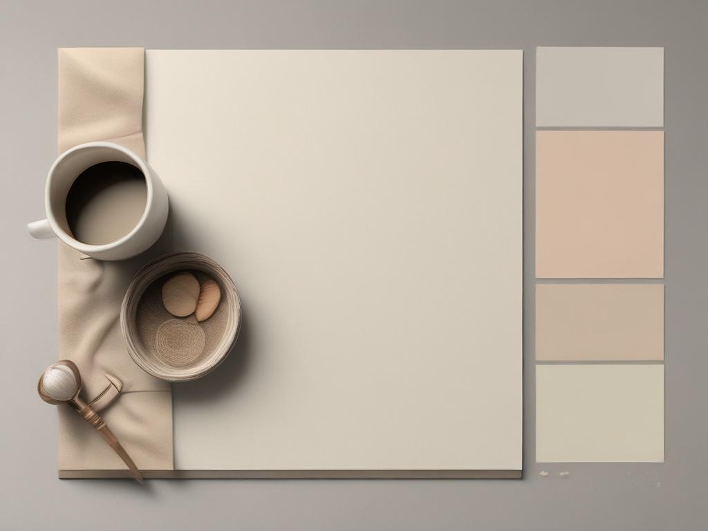 Materiais neutros em uma mesa como símbolo de introspecção e prática reflexiva, representando a Imaginação Ativa na psicologia junguiana.