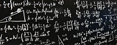 Math equation on a black board.