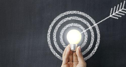 Illuminated lightbulb.