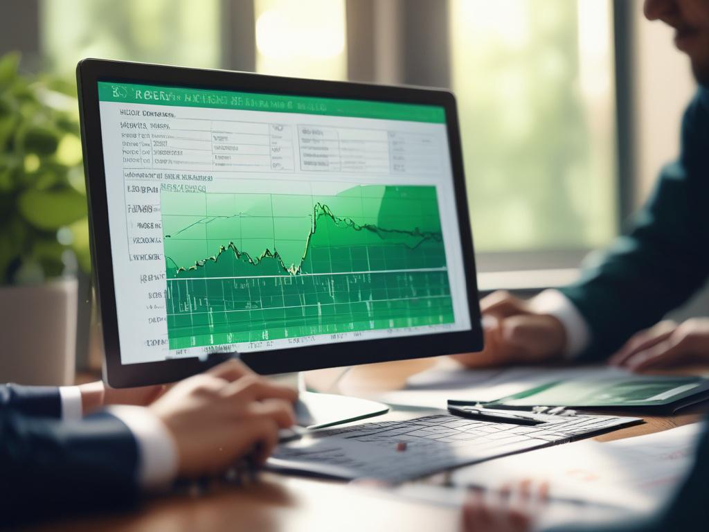 close up shot of a professional advisor analyzing financial charts,