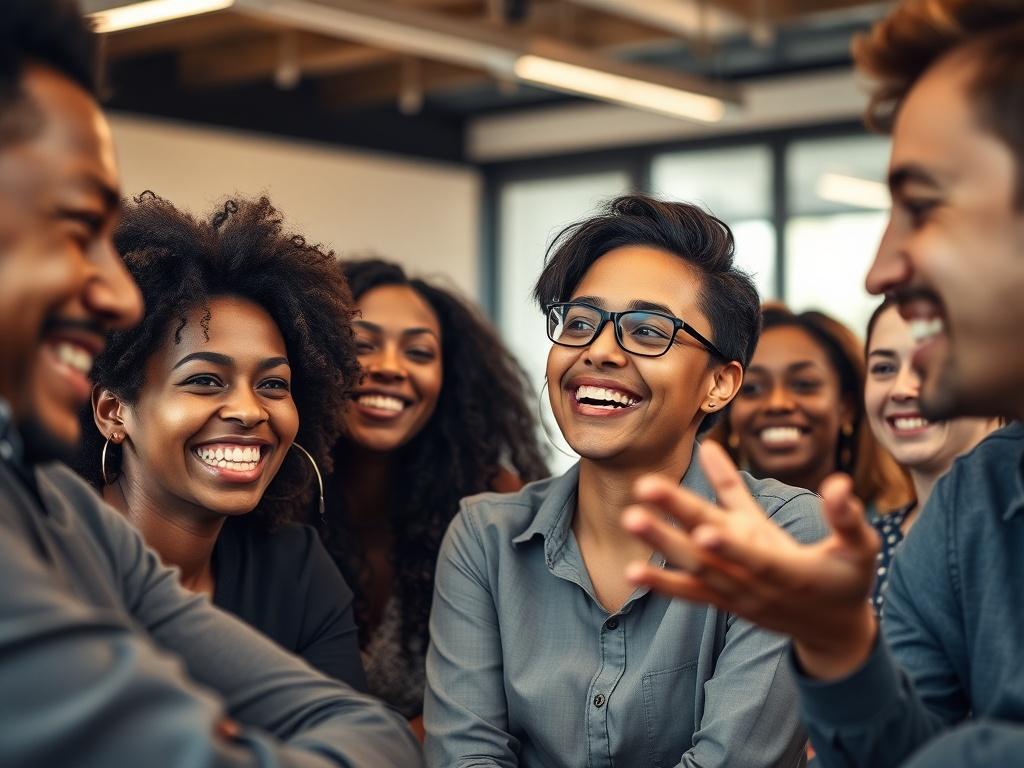 A close up shot of a diverse group of individuals