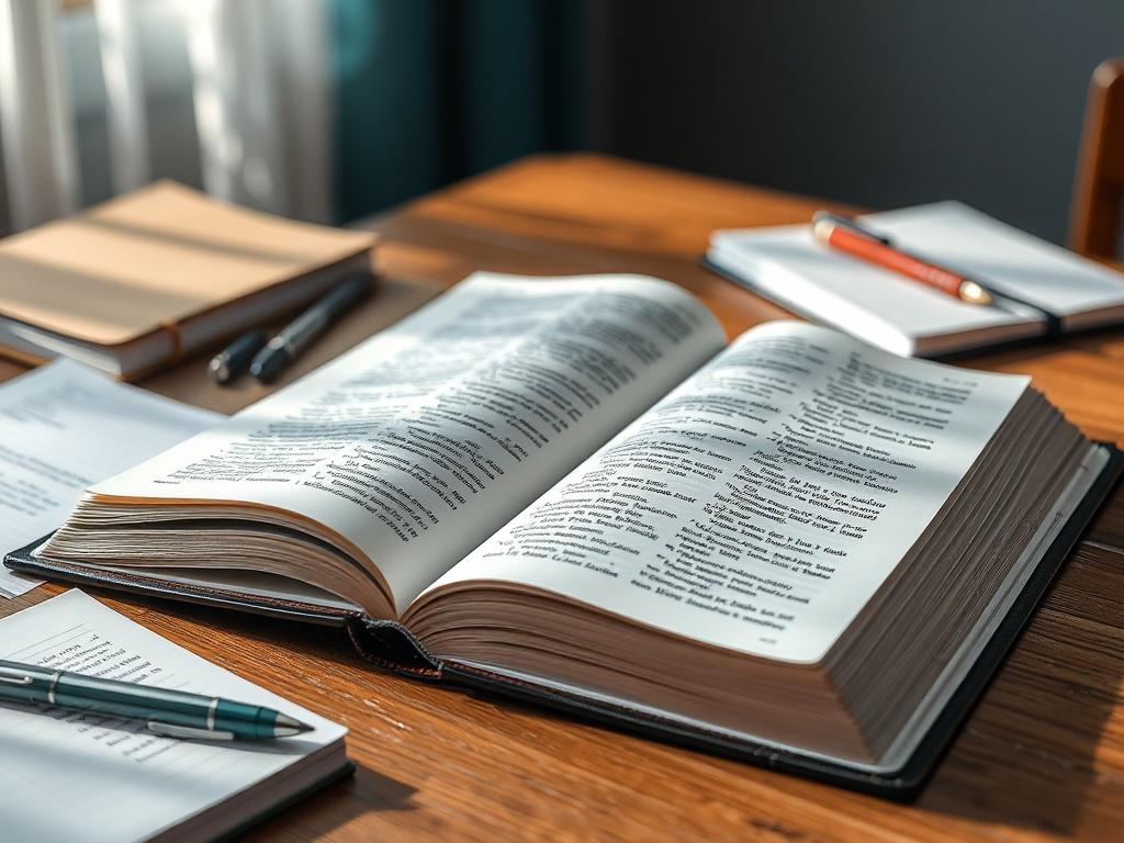 A close up shot of an open Bible on a