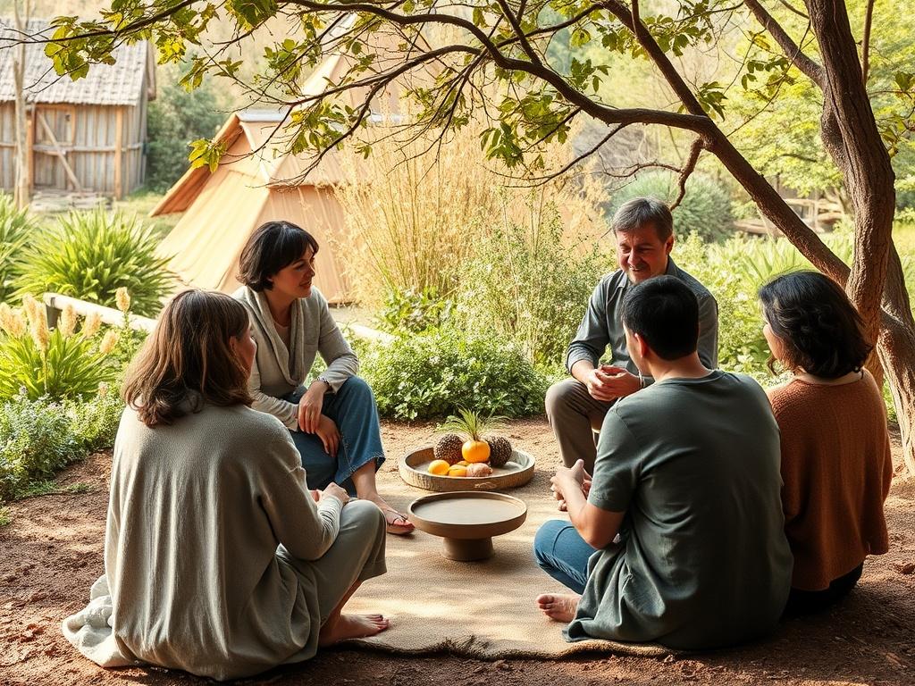 A realistic high resolution image depicting a serene group therapy