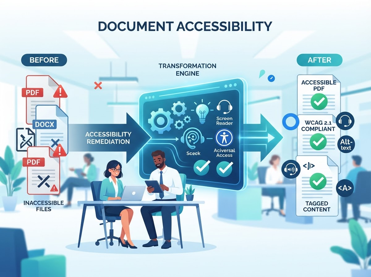 Document accessibility remediation with accessible file formats