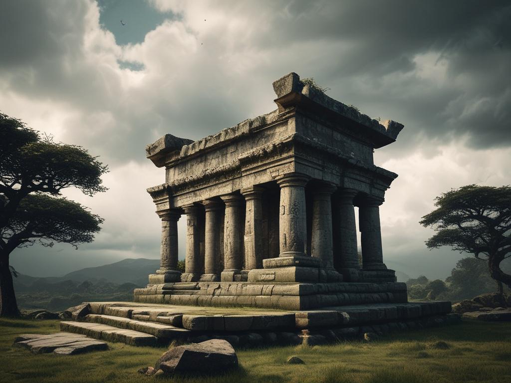 Generate a realistic high resolution image of an ancient temple