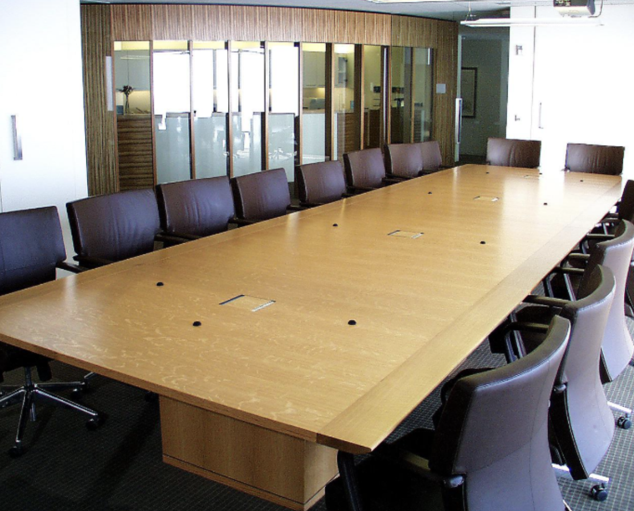 Rift White Oak veneer conference table