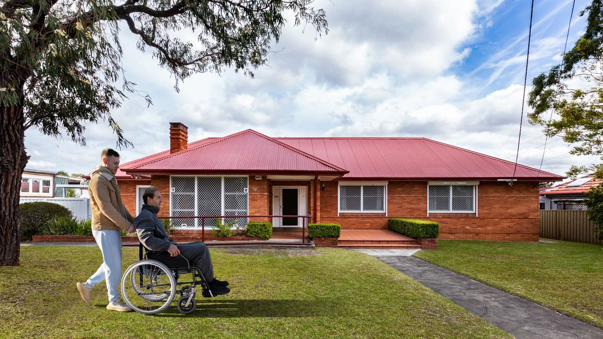 Interior of modern accessible home with wide doorways and open-plan living space