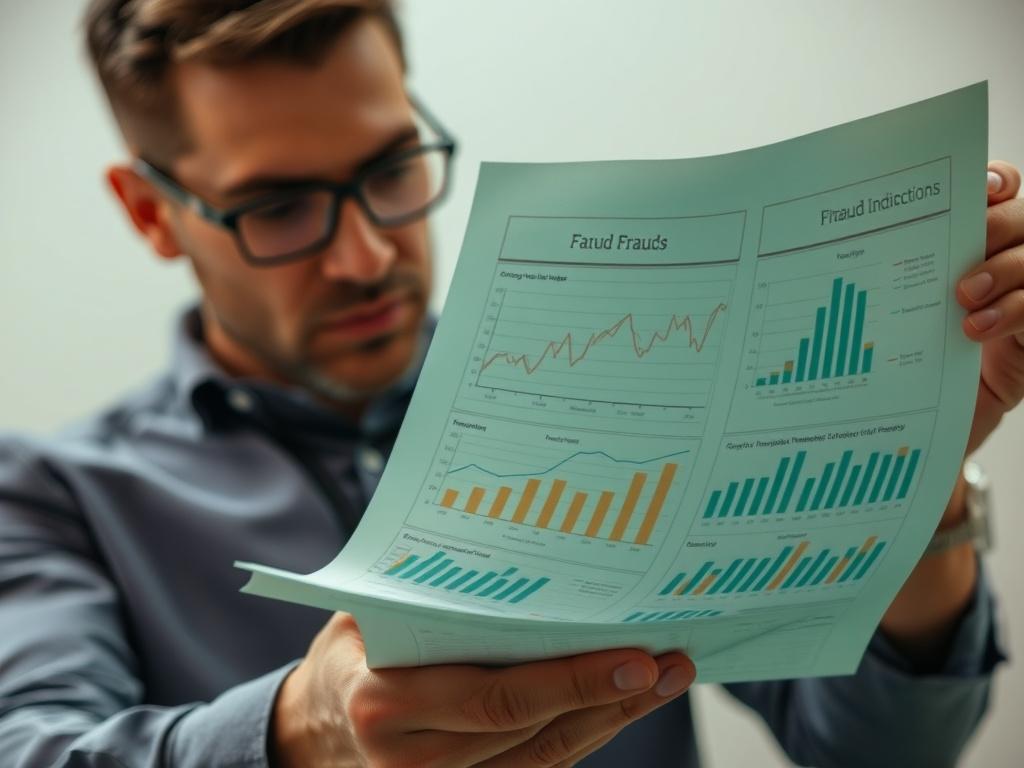 A close up shot of a professional examining financial documents,