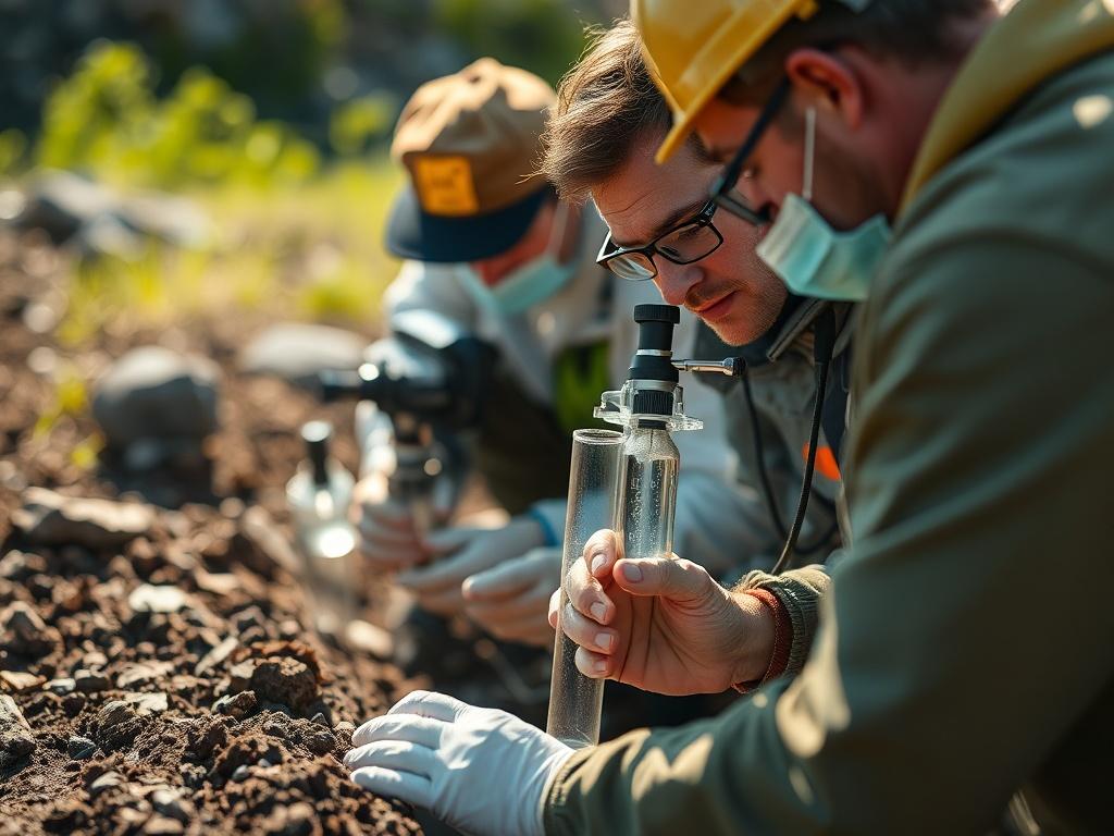 A close up shot of a hydrogeological investigation site, showcasing
