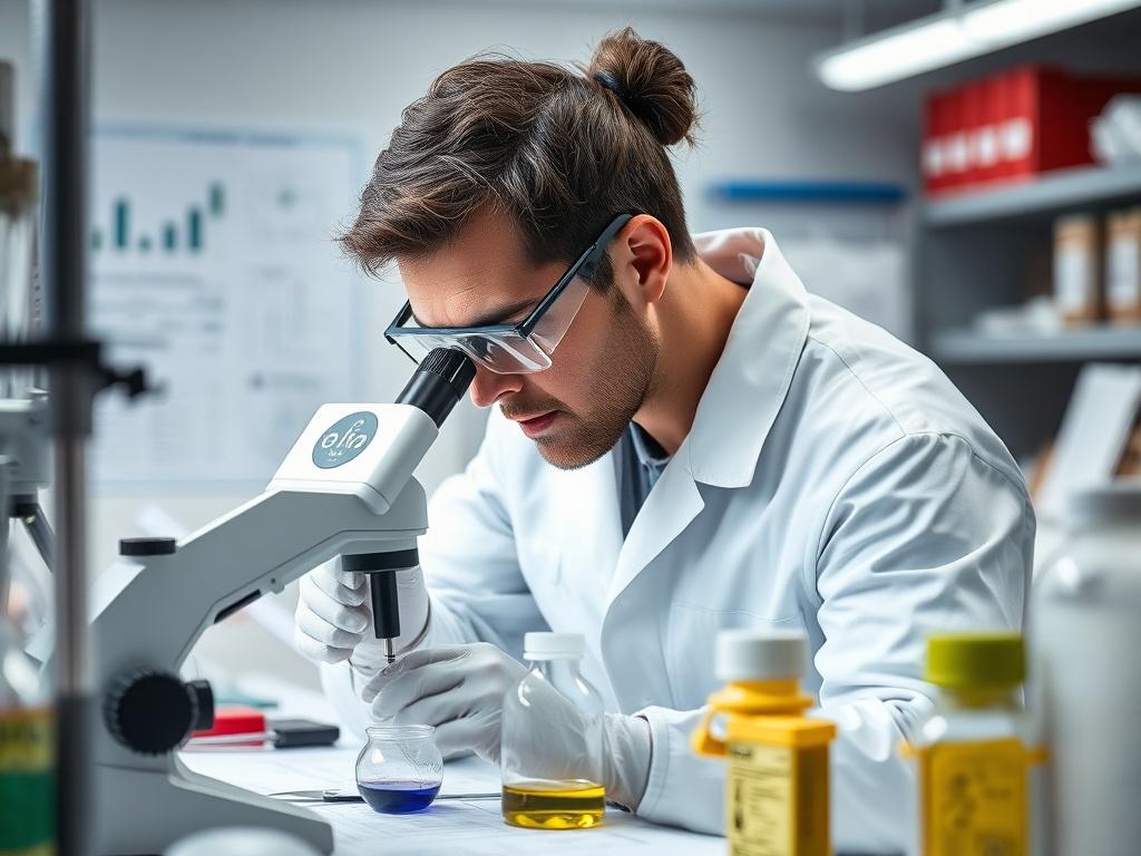 An image depicting a waste classification analysis in a laboratory