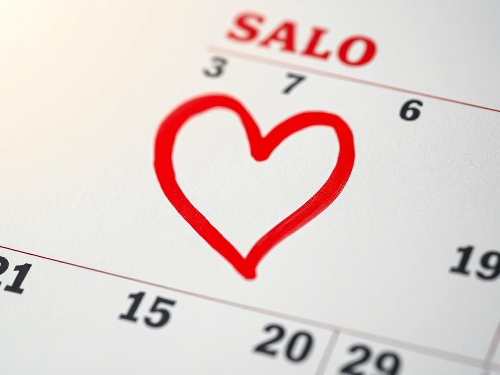 A close-up shot of a calendar page with a heart symbol marked on it, representing monthly donations. The background should be softly blurred, highlighting the calendar while incorporating warm tones that align with rgb(193, 153, 87). The focus should be on the heart marking, symbolizing ongoing support.
