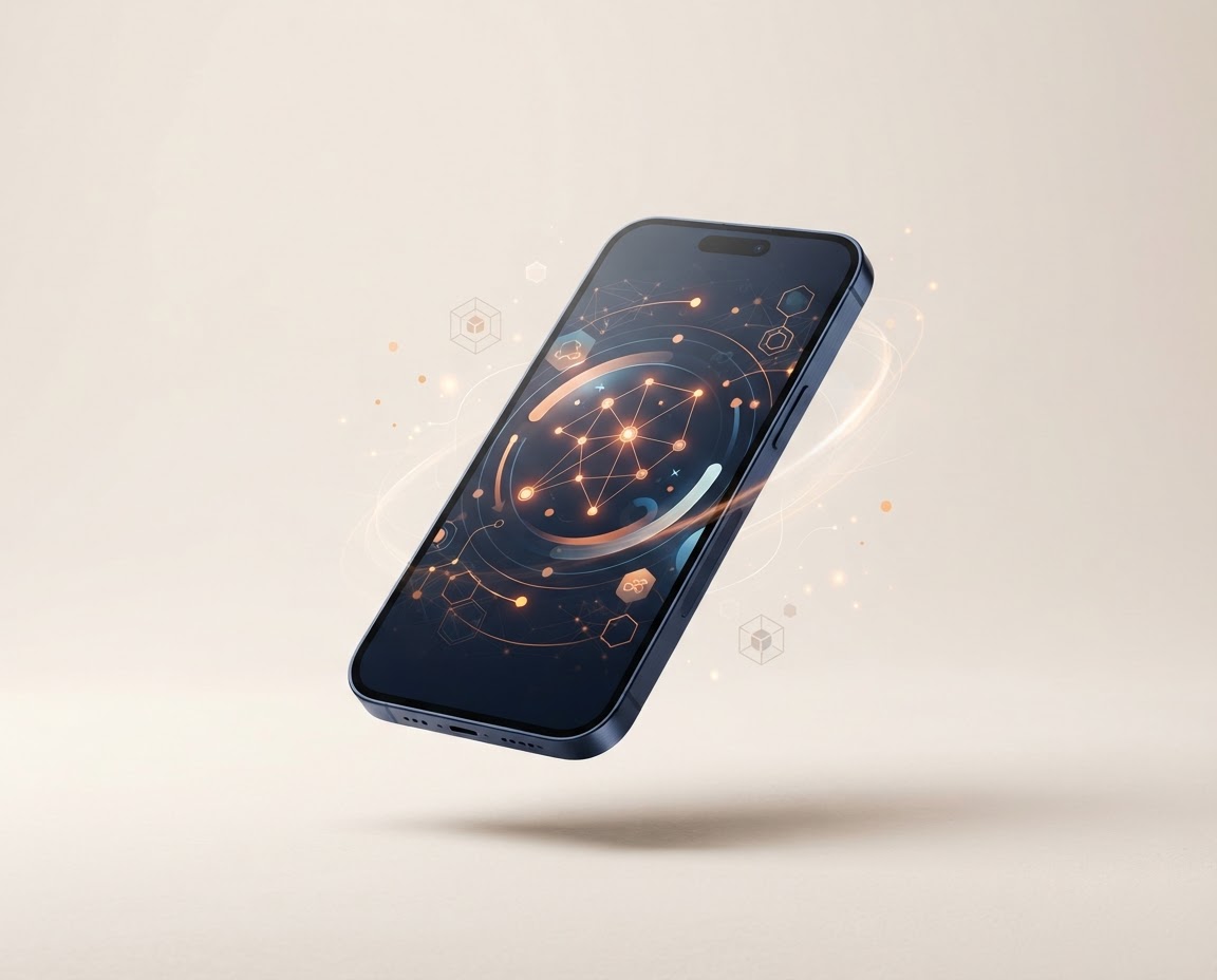 A smartphone displaying a modern crypto wallet interface