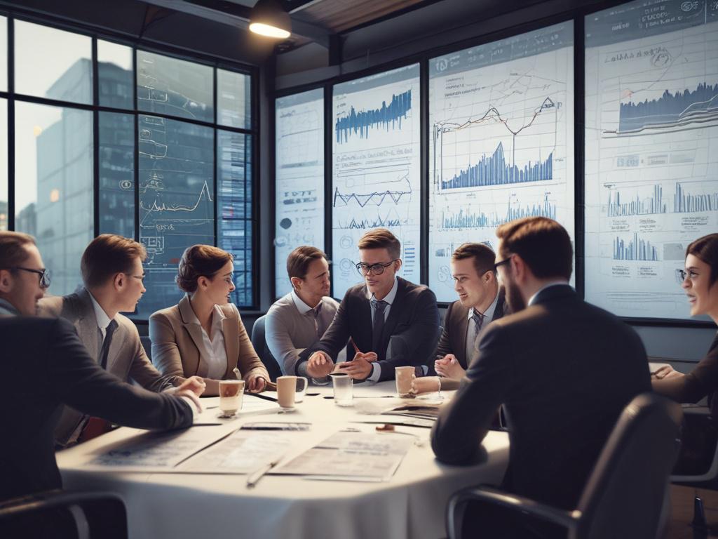 A hyper realistic close up of a networking event where