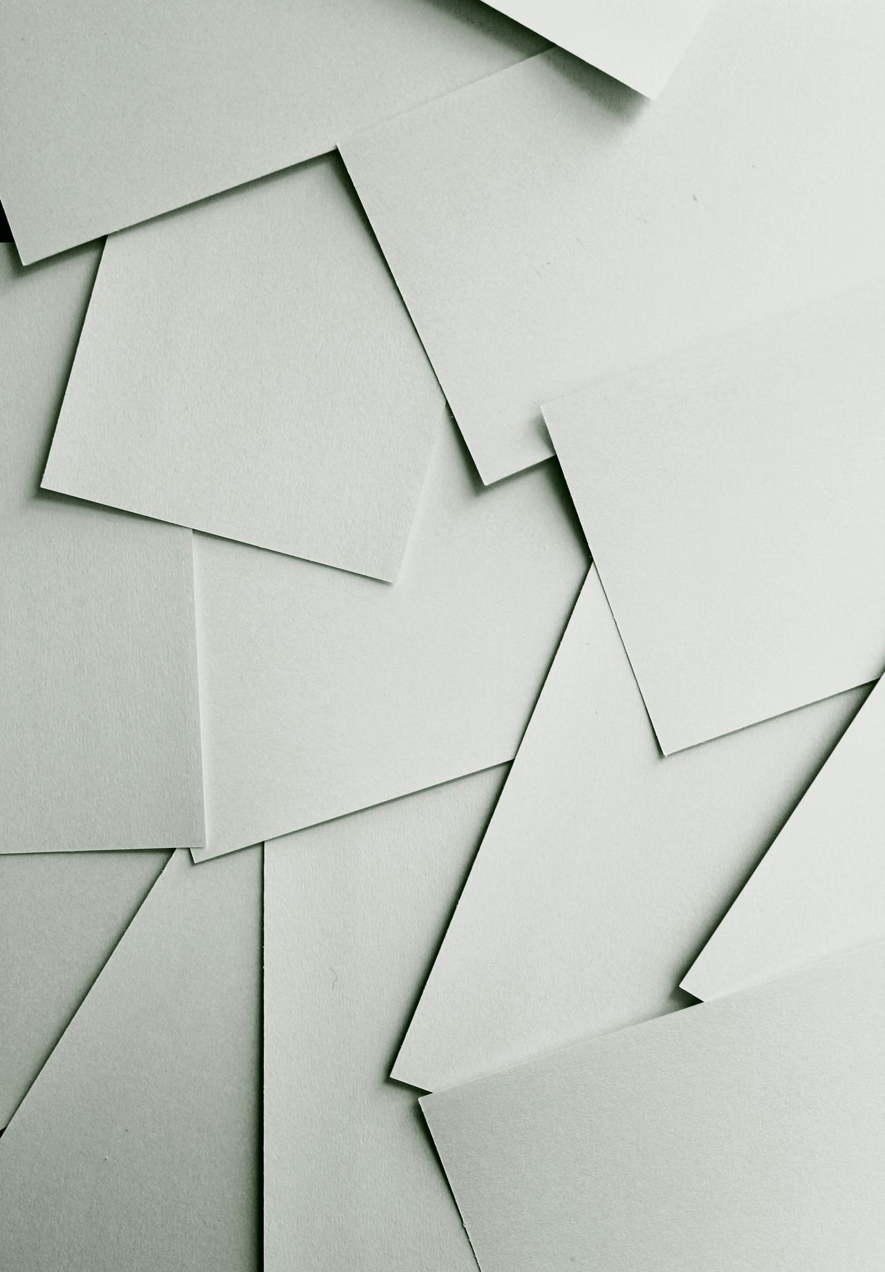 Scattered white paper
