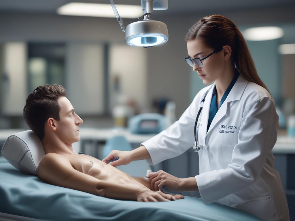 A close up image of a patient receiving specialized treatment