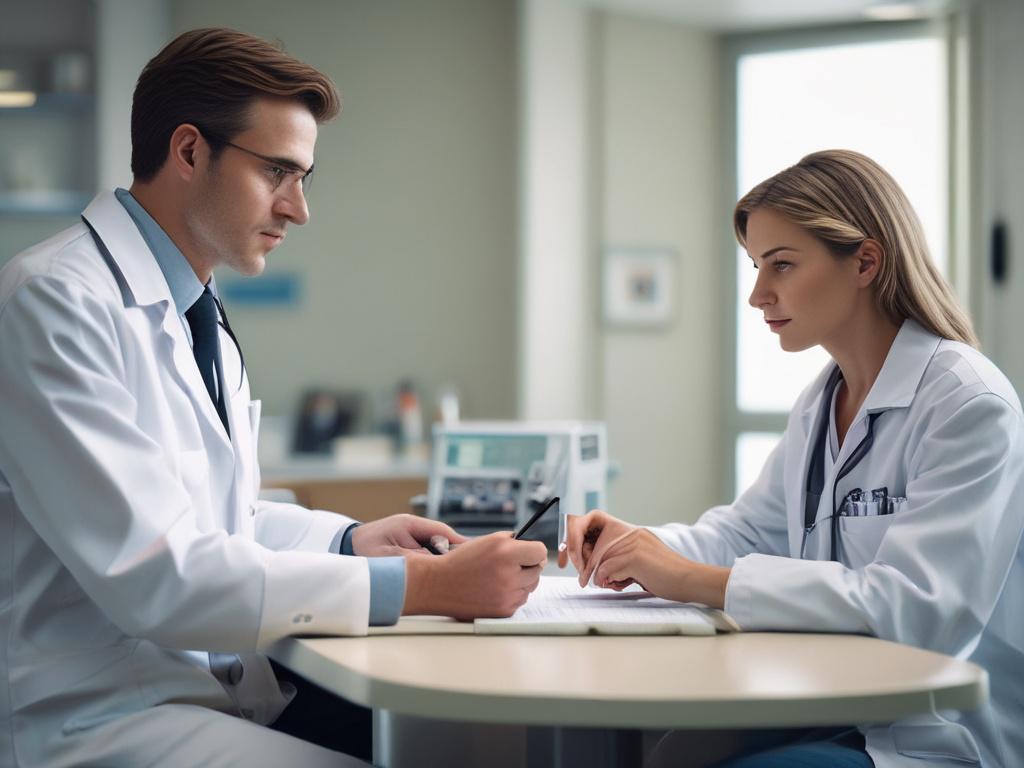 A close up shot of a translator assisting a patient