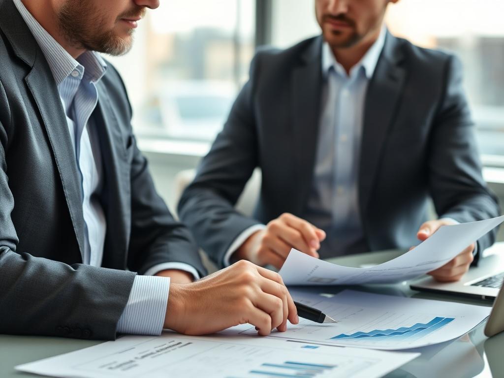 A close up shot of a tax consultant explaining cryptocurrency
