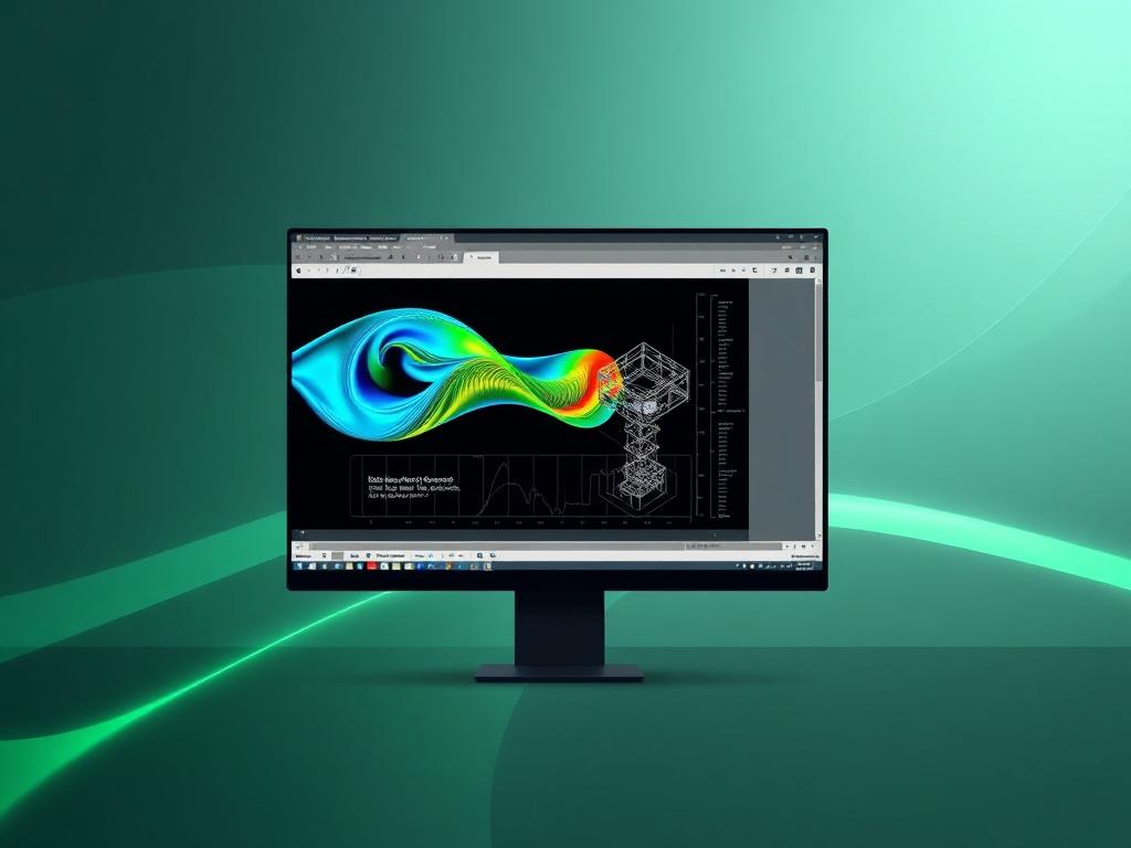 A realistic high resolution of a computer screen displaying a