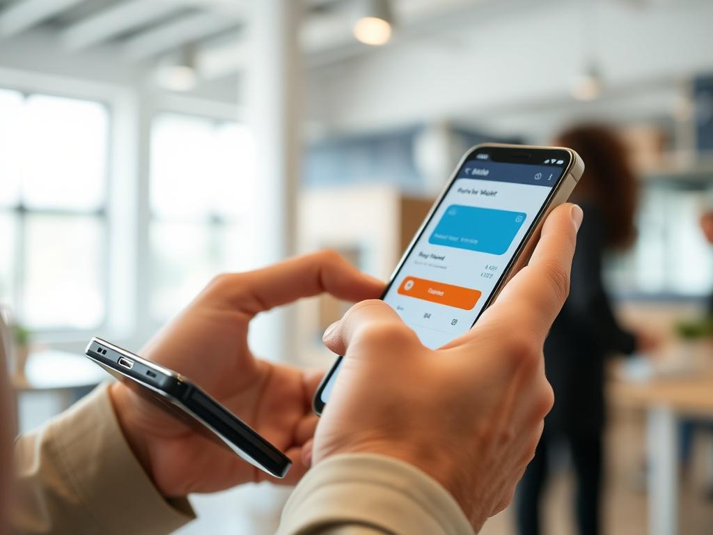 A close up shot of a person making a payment