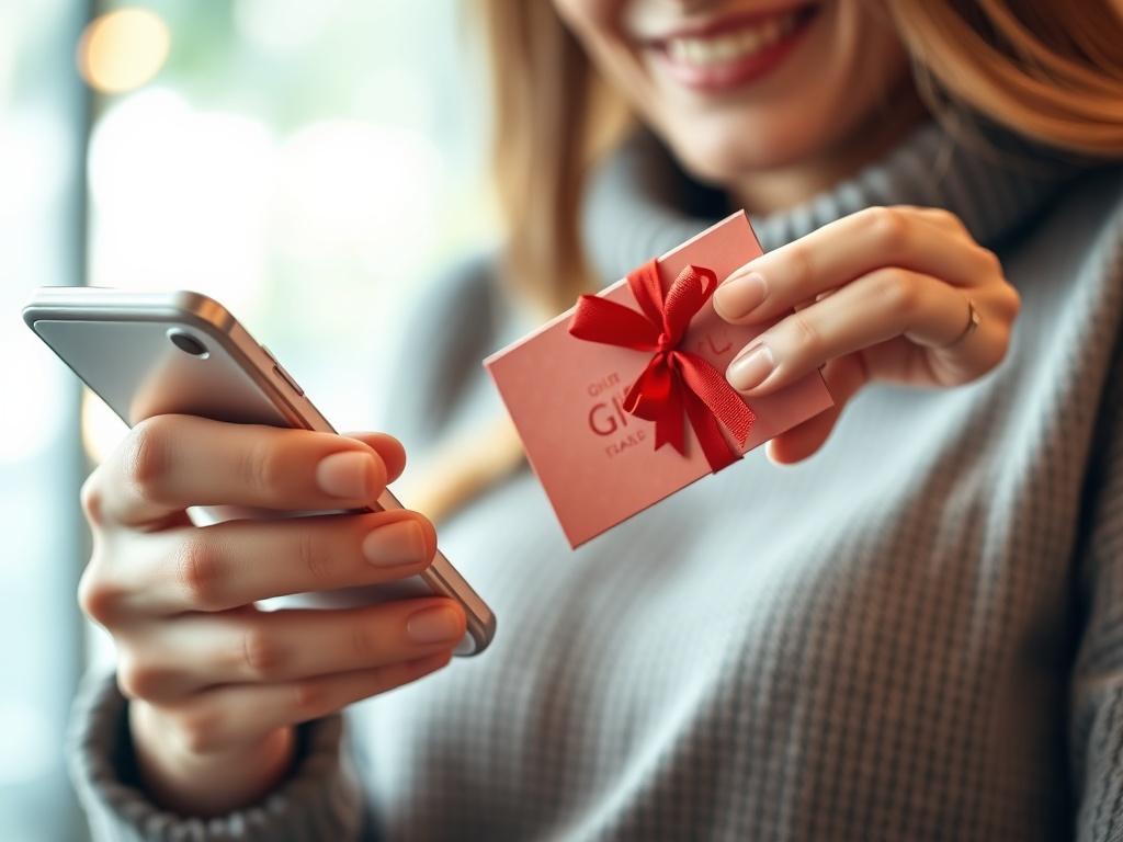A close up shot of a person holding a gift