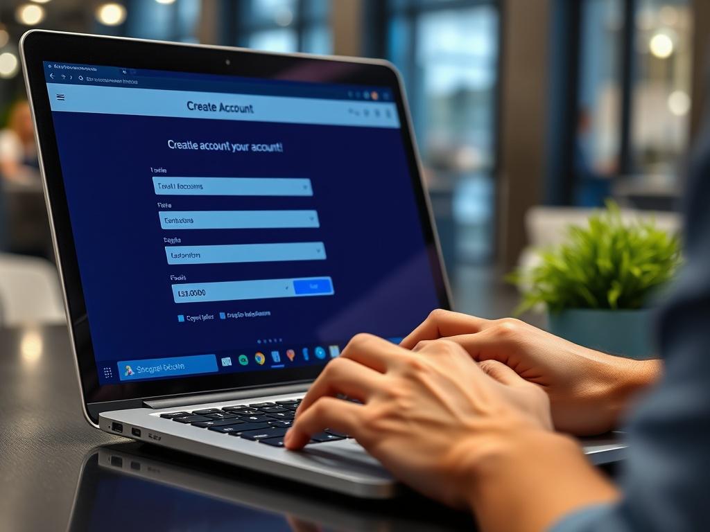 A close up shot of a person using a laptop