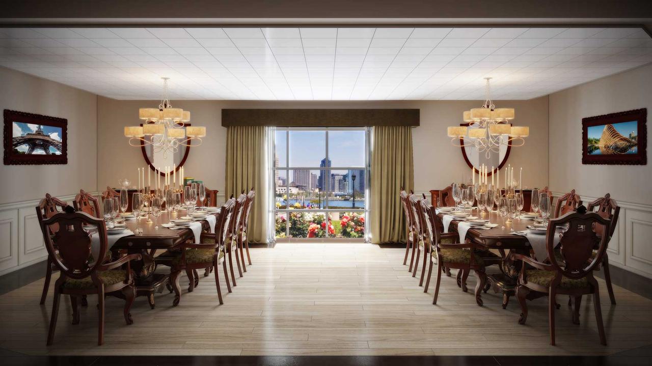 Senior living private dining room