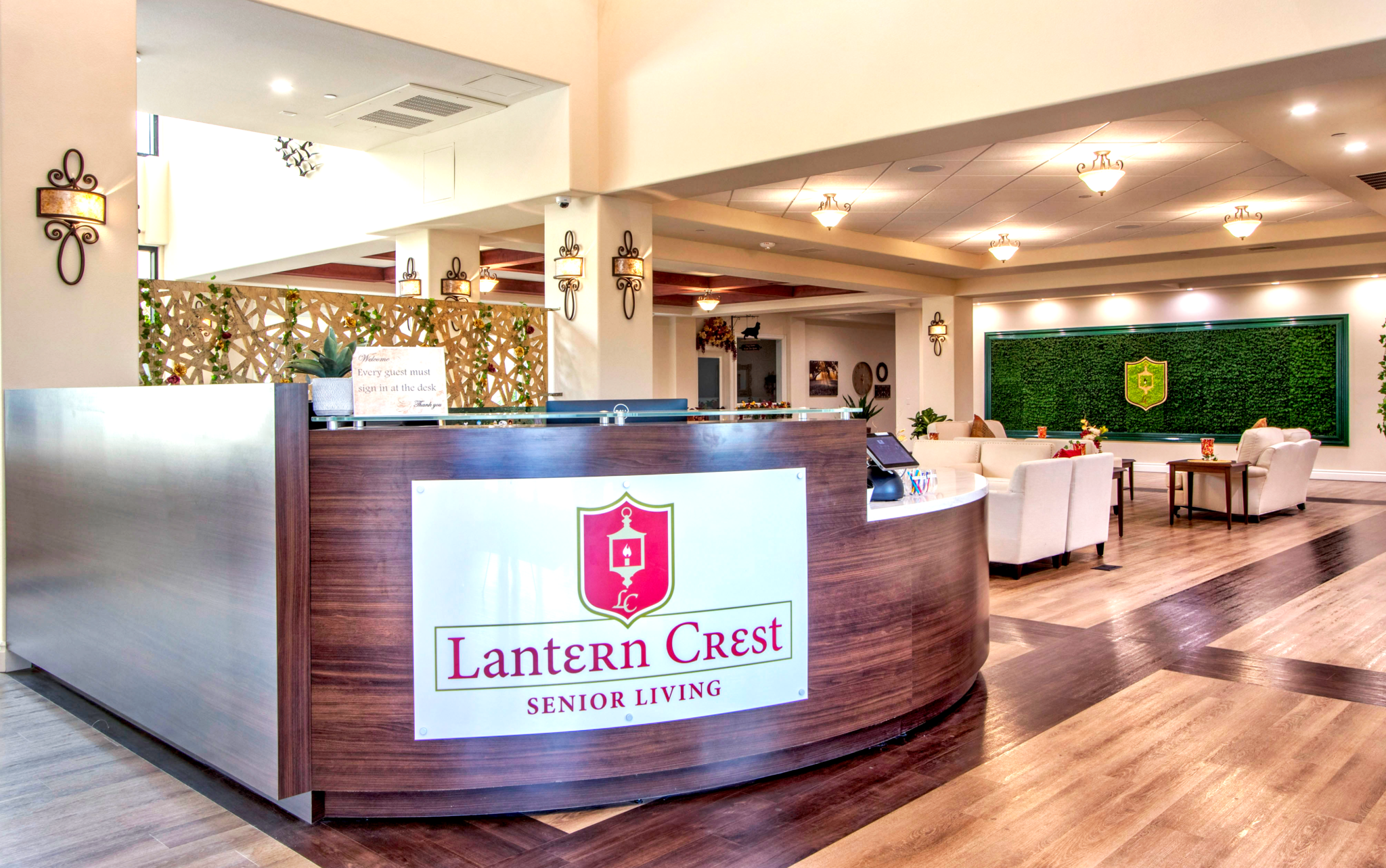 Lantern Crest Senior Living lobby