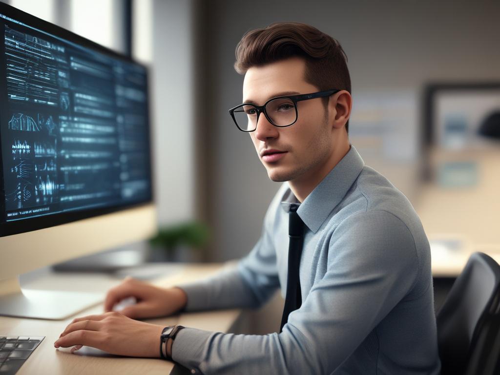 A professional individual engaged in an AI learning program, focused
