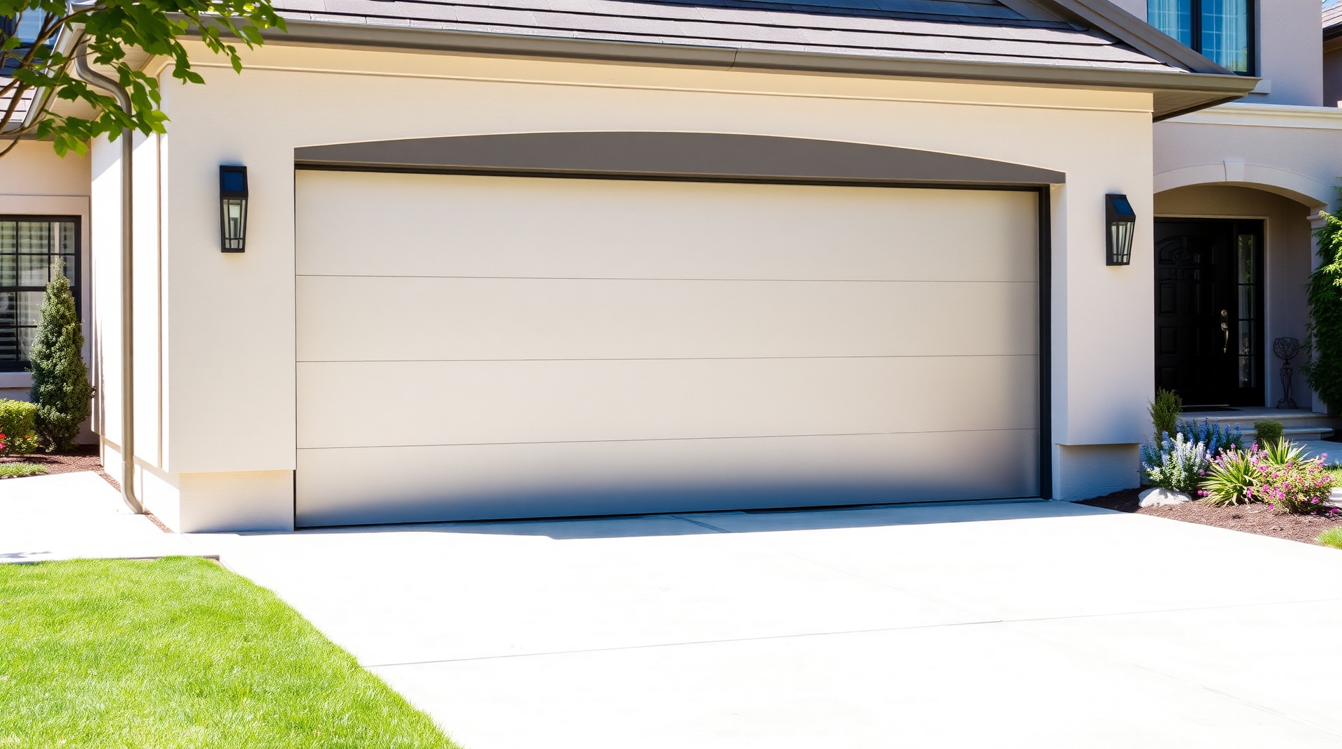 Professional garage door installation on luxury home