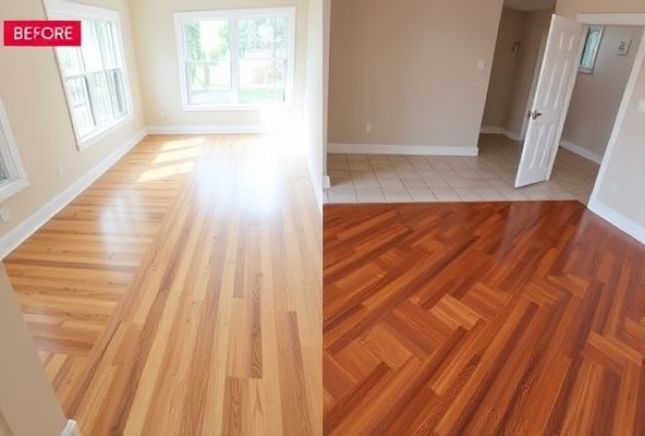 After: Fresh hardwood and premium tile with modern finishes