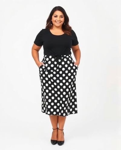 Black & White Polka Dot Skirt