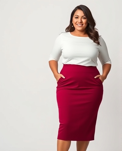 Burgundy Pencil Skirt