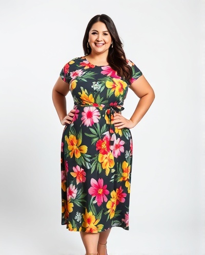 Floral Print Midi Dress