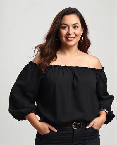 Off-Shoulder Black Blouse