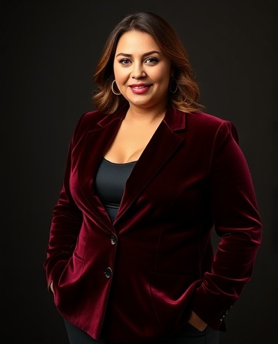 Burgundy Velvet Blazer