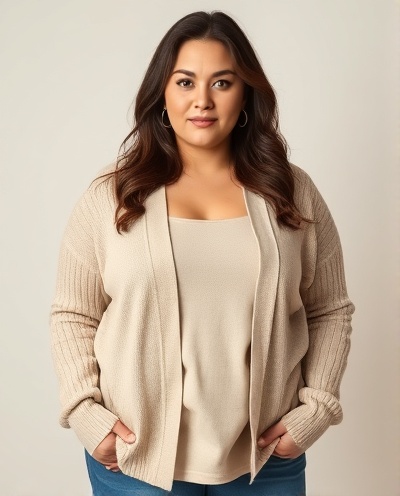 Beige Cardigan Sweater
