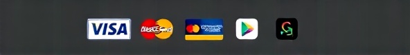 Payment methods: Visa, Mastercard, American Express, Discover, Apple Pay, Google Pay