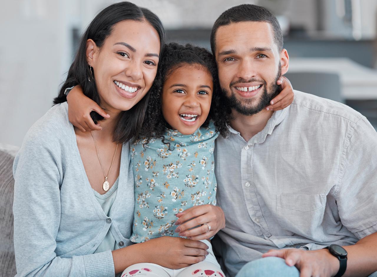 Happy family with toddler