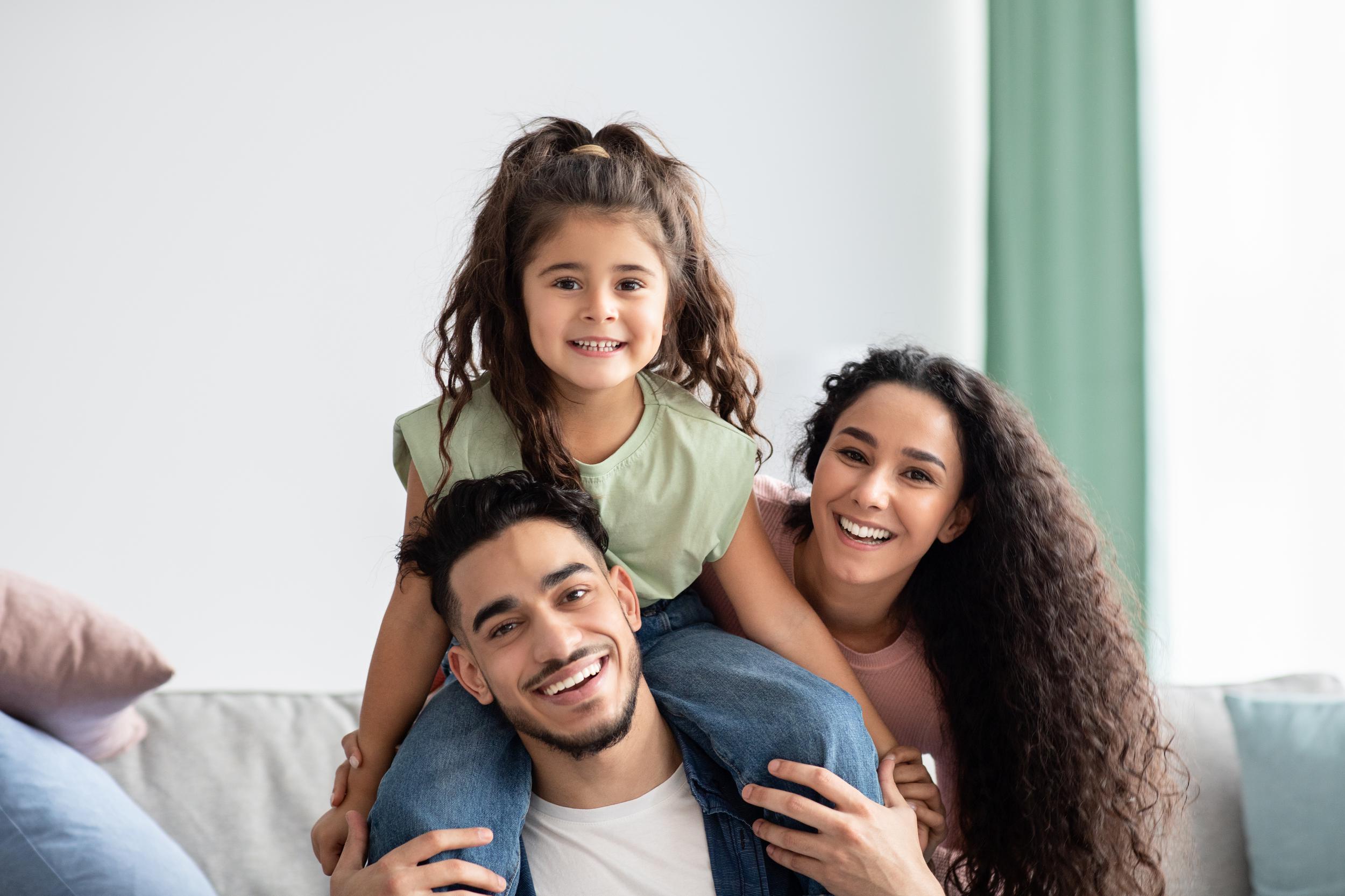 Happy family at home